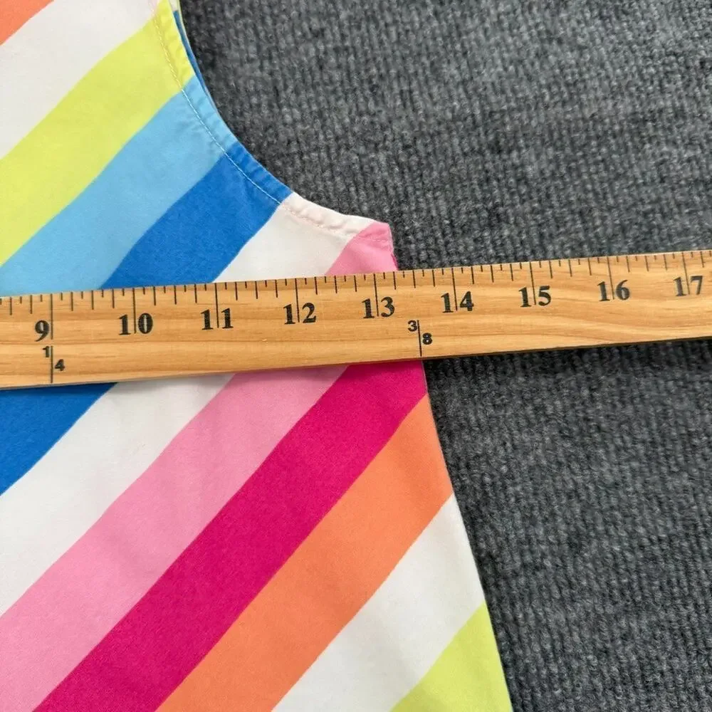 Gymboree Rainbow Cabana Dress Girls 8 Multicolor Chevron Sleeveless Cotton